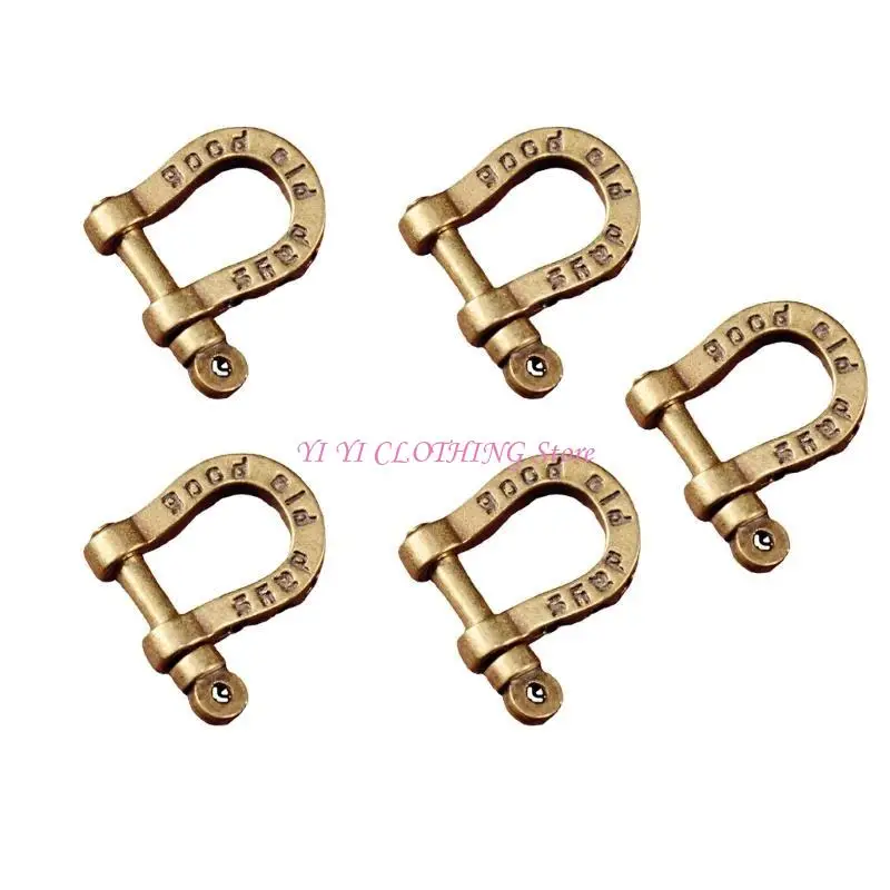 N5KF 5pcs مشابك أحذية الحصان النحاسي العتيقة