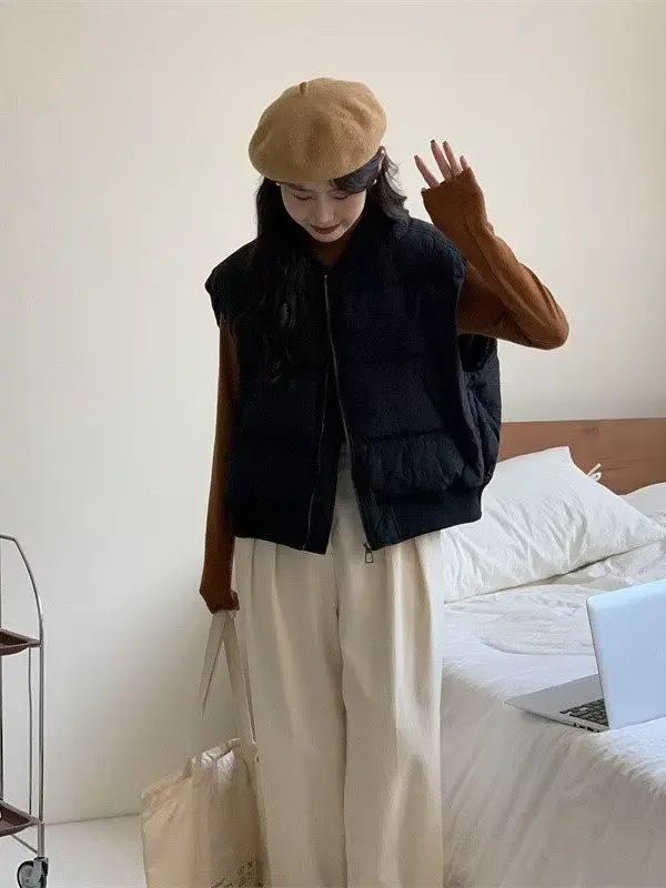 Faionable الكورية ort المحاصيل سترة المرأة فضفاضة التخسيس عادية الخريف الشتاء القطن Jaet سترة مريحة للتنفس #4