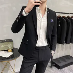 Men's High-Quality Two-Piece Wedding Suit Business Casual Banquet Costume Luxury Ensemble with Trousers