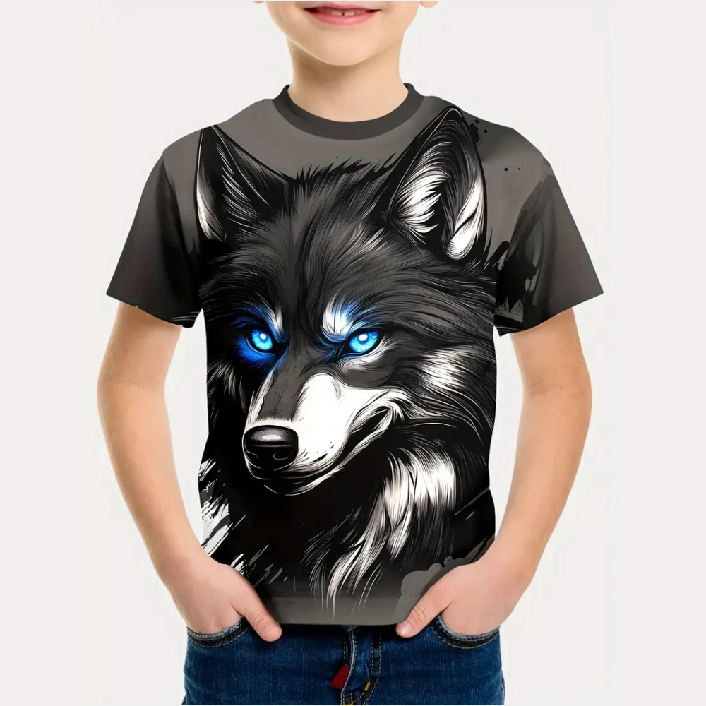 

Boys Clothes Cartoon Dog Print Short Sleeve T-Shirt Baby Boys Funny T-Shirt Summer Cool Clothes 2-10Y Trendy Children's T-Shirt