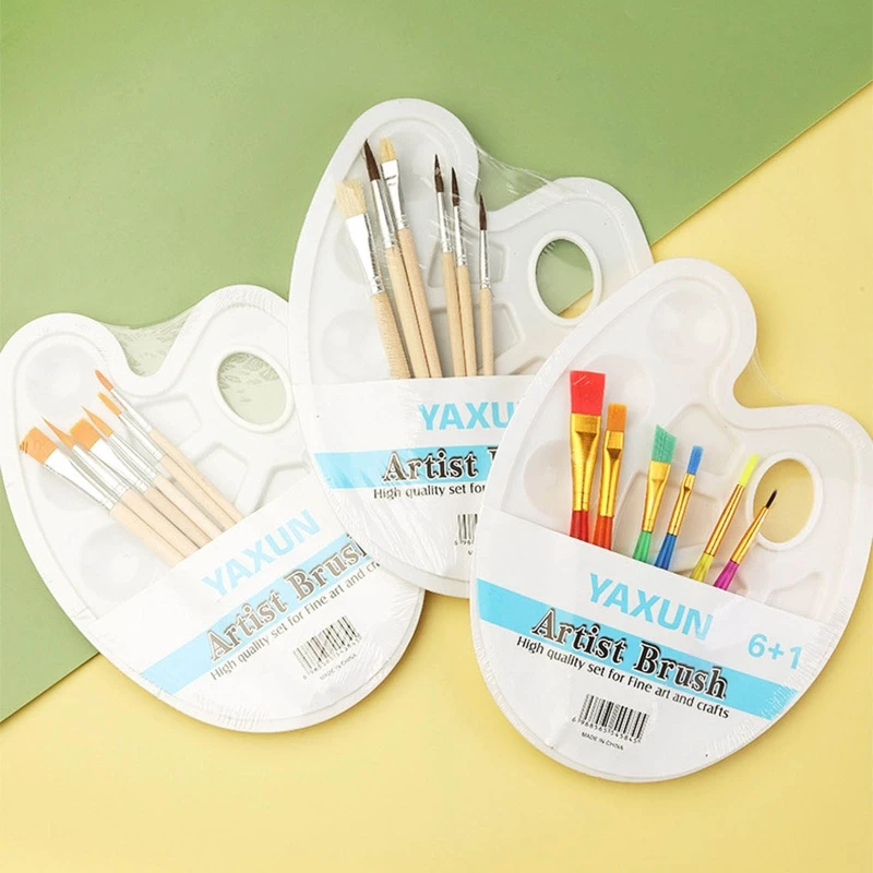6 размеров акриловых красок, искусственные нейлоновые щетки для волос, Универсальный Профессиональный набор для рисования