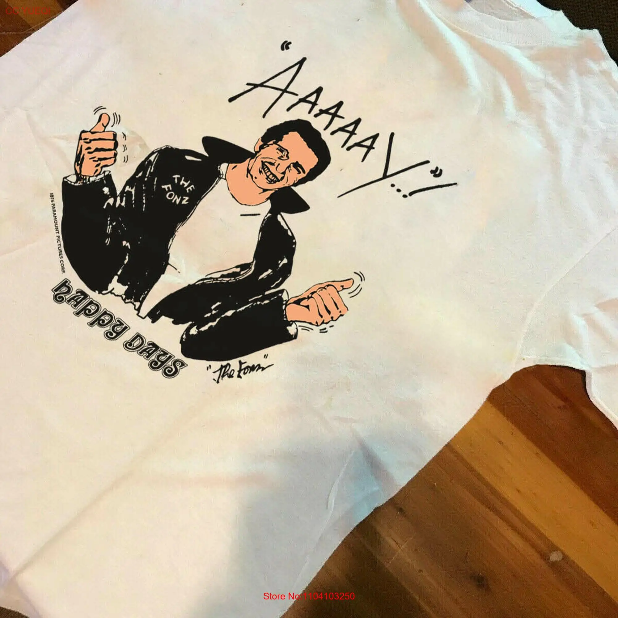 New 70 1976 HAPPY DAYS the fonz tv show fonzie arthur fonzarelli vtg T Shirt Size USA long or short sleeves