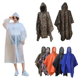 3 in 1 Waterproof Adult Long Raincoat Women Men Rain Coat Jacket Hooded Poncho for Outdoor Hiking Travel Fishing Rainwear Suit