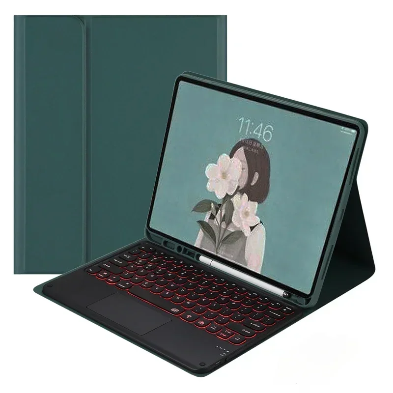 

Чехол с сенсорной клавиатурой для Samsung Galaxy Tab A9+ A9 Plus, 11 дюймов, SM-X210 X215 X216, чехол-клавиатура с подсветкой, Funda