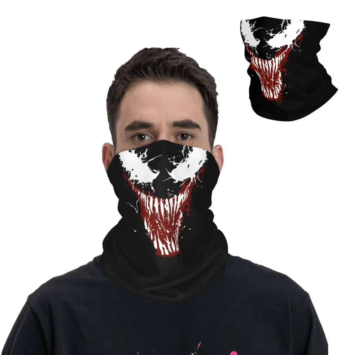 MONSTER Marvel Venom The Last Dance Bandana Neck Gaiter Motocross Face Scarf Multi-use Balaclava Cycling Unisex Adult Washable