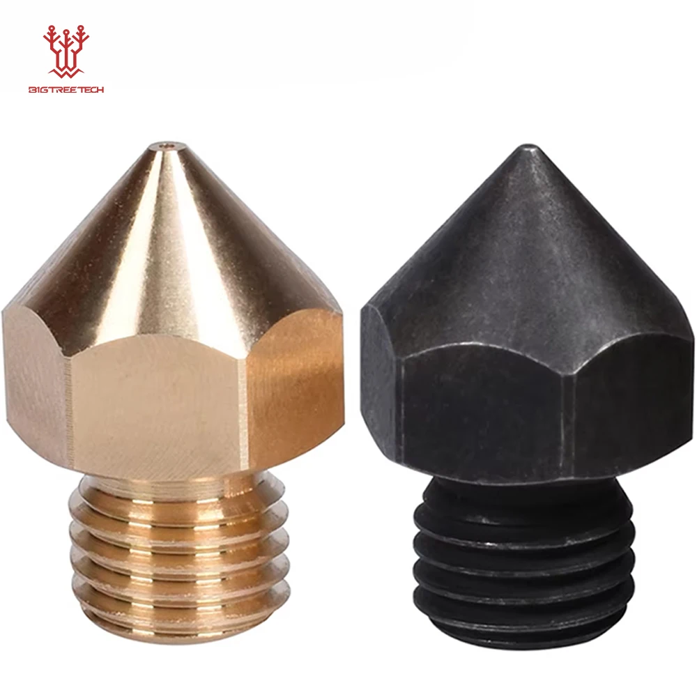 BIGTREETECH CR10S Pro Brass Nozzle Hardened Steel Nozzle M6 Thread 3D Printer Parts For Hotend 1.75MM Filament Heat Block Ender3