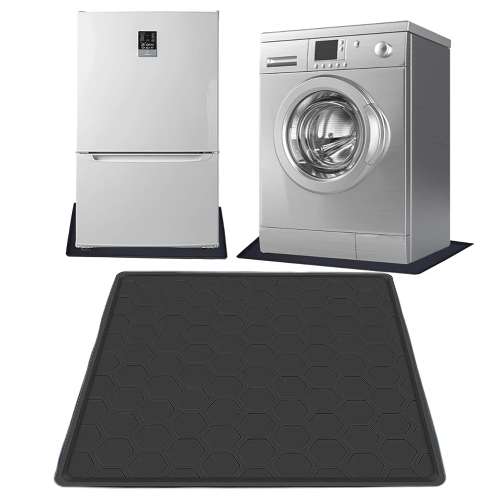

1PC Refrigerator Mat 60×60cm Black,Grey Refrigerator Pad Silicone Washable Fridge Drip Pan For Washing Machine Accessories