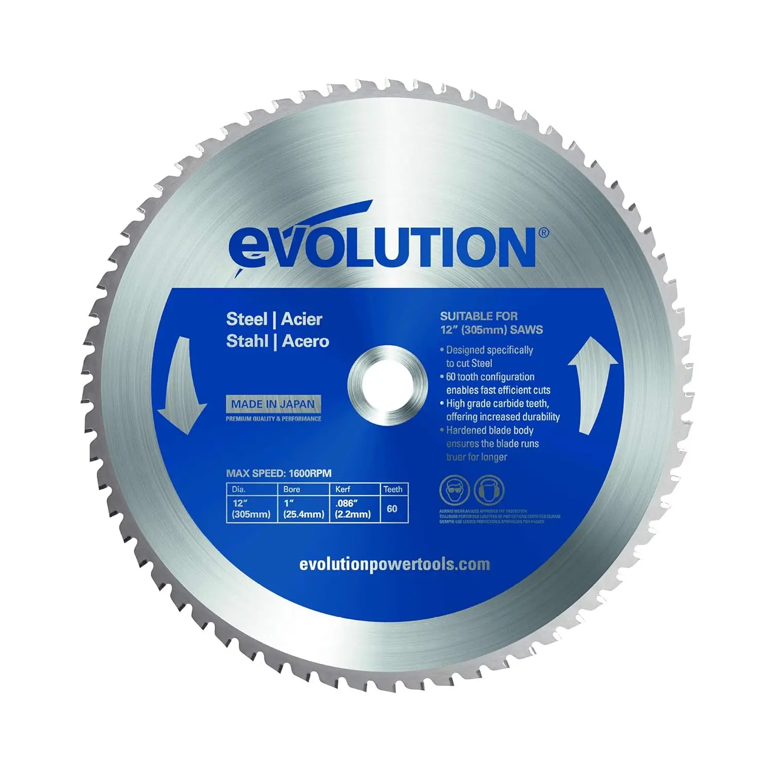 

10-Inch TCT Saw Blade, 52 Teeth, 1-Inch Arbor for Cutting Mild Steel and Ferrous Metal, Table Saw Accessories