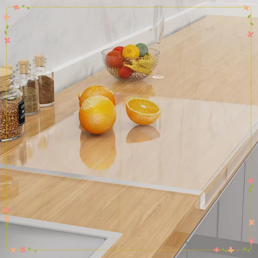 

Acrylic Cutting Board with Lip, Non-Slip Kitchen Board for Food Prep