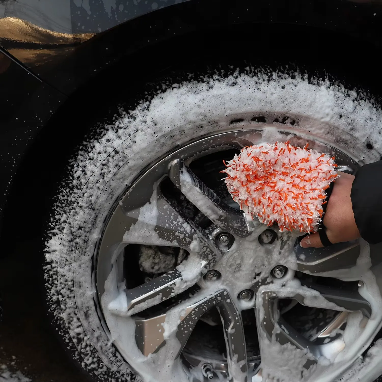 SPTA 1 قطعة قفاز غسيل السيارات ستوكات غسل ميت كيت 6 بوصة × 7 بوصة للعجلات والشوايات والمناطق الضيقة بالتفصيل التنظيف