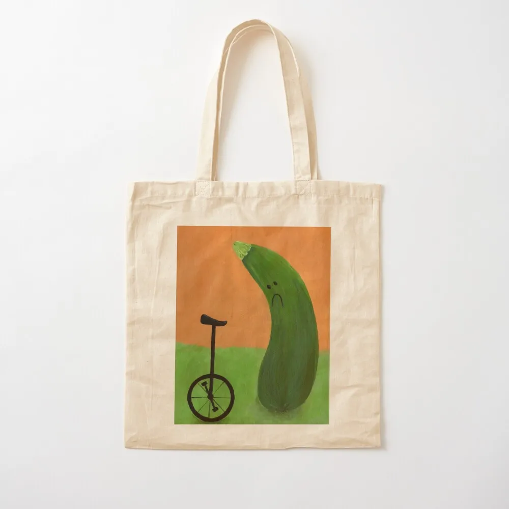 

Sad Zucchini with a Unicycle Tote Bag canvas tote bag Cloth bag Women's shopper Lady Canvas Tote