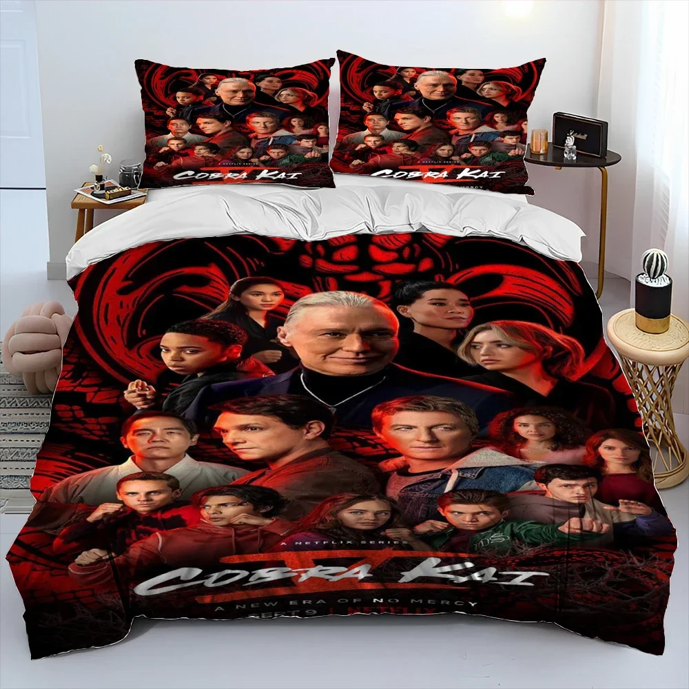 

3D Cobra Kai Amanda TV Karate Comforter Комплект постельного белья, пододеяльник, пододеяльник, наволочка, комплект постельного белья King Queen Size Kids