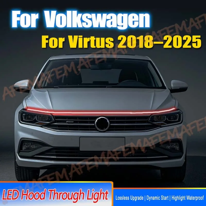 1PCS Car LED Daytime Running Light DRL Fog lamp For Volkswagen Virtus 2018-2025 Decorative Atmosphere Lamps Ambient Lights 12V
