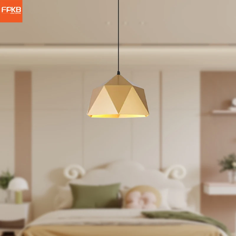 

chandelier golden personality clothing store hot pot decorative lampshade supermarket single head dining table pot cover lamp