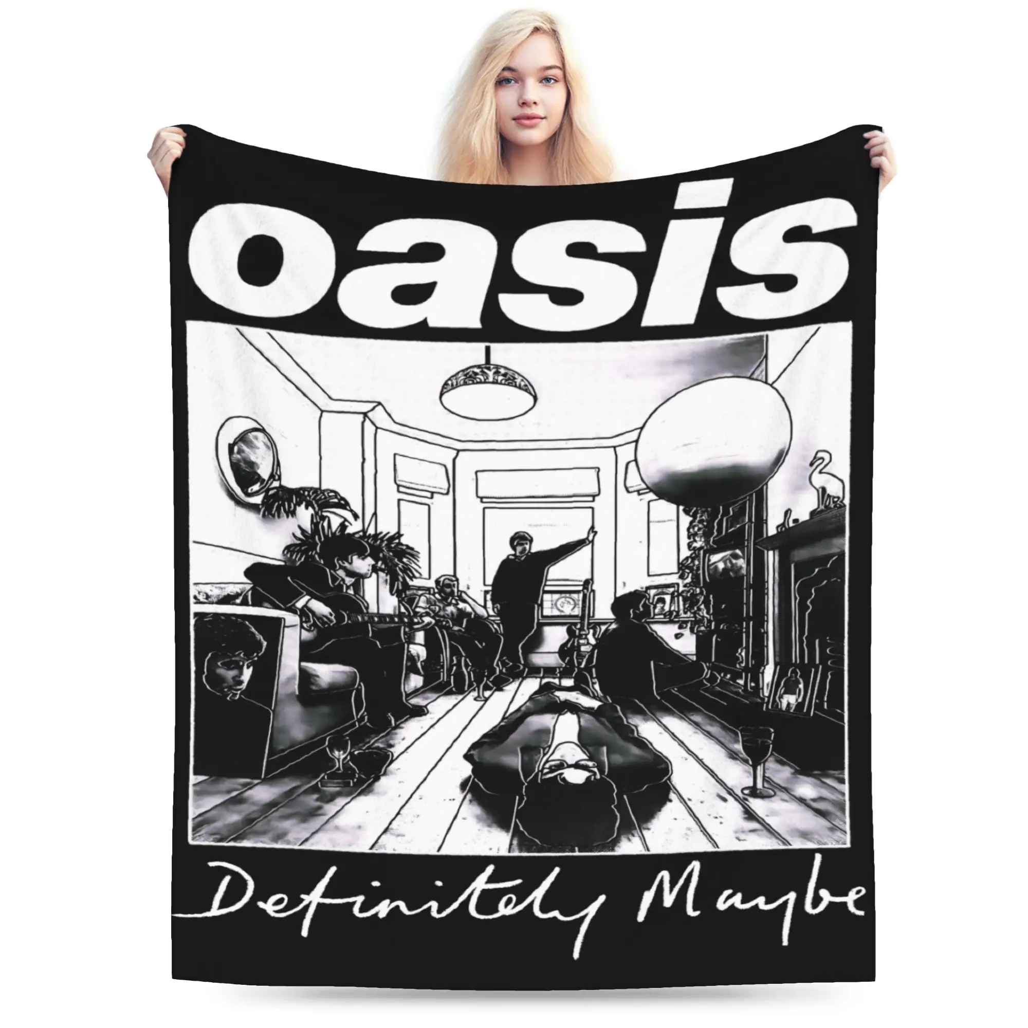 O-Oasis Rock Band Blanket Quality Warm Soft  Throw Blanket Winter Girls Boys Couch Bed Comfortable Bedspread