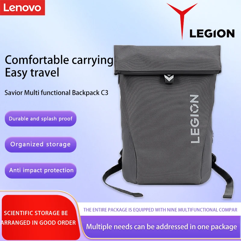 Laptop Bag Lenovo Savior C3 Backpack Computer Bag 16inch Following Titanium Crystal Gray Camouflage Black Portable Computer Bag