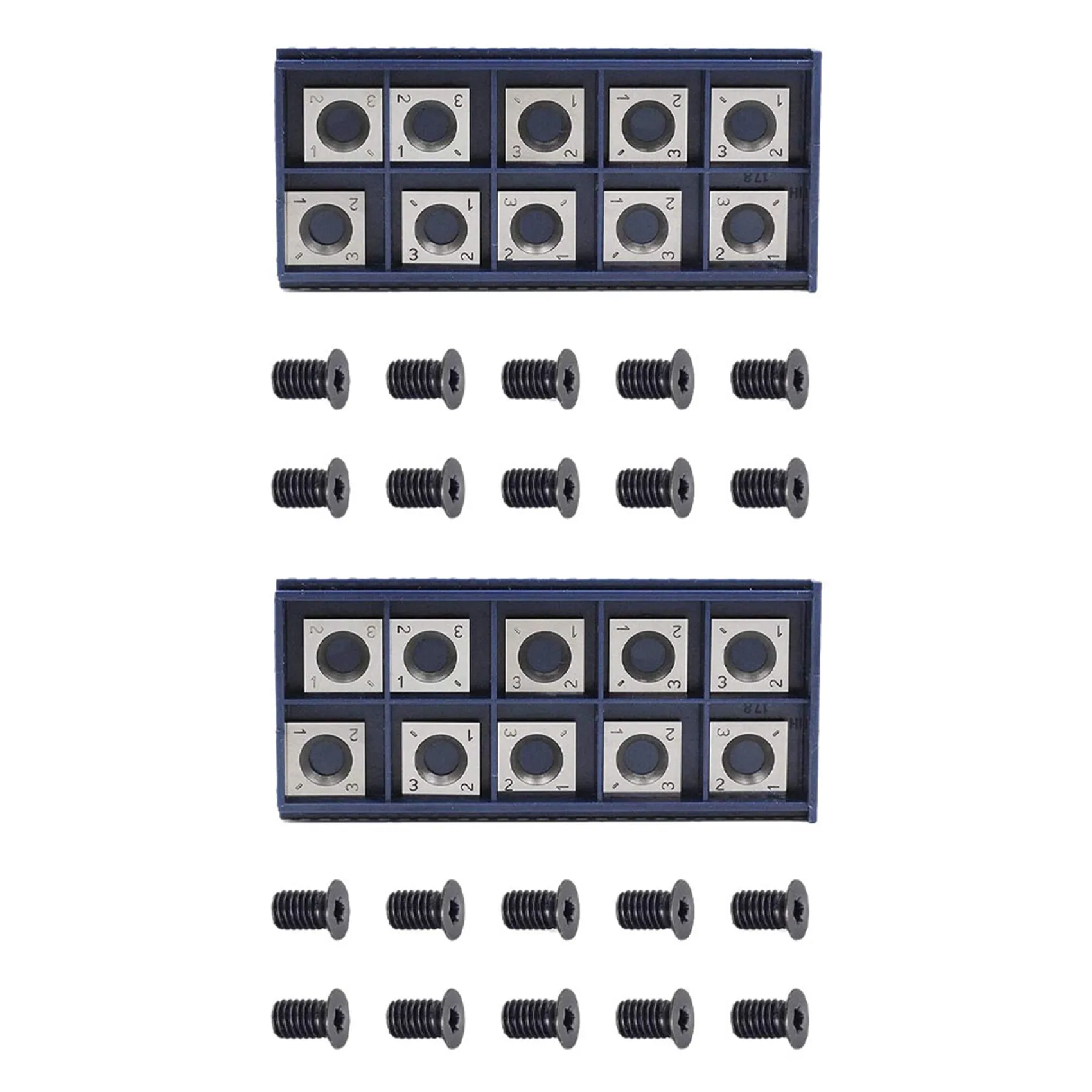 

20Pcs 14Mm Square Straight Carbide Cutter Insert With 10Pcs M610mm Screws
