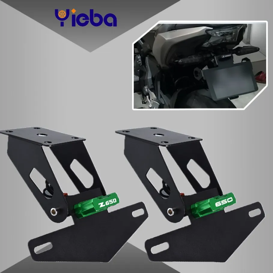 

License Plate Holder For KAWASAKI NINJA650 Z650 2017~2022 2021 Fender Eliminator Tail Number Plate Bracket LED Light Motorcycle