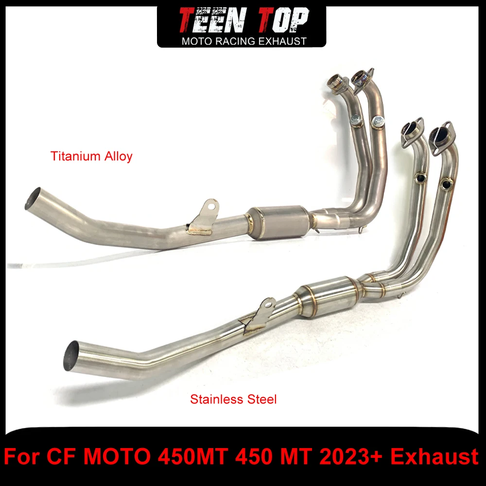 

Motorcycle Stainless Steel/Titanium Alloy For CF MOTO 450MT Front Link Pipe Connect to Stock Exhaust Header 450 MT 2023+