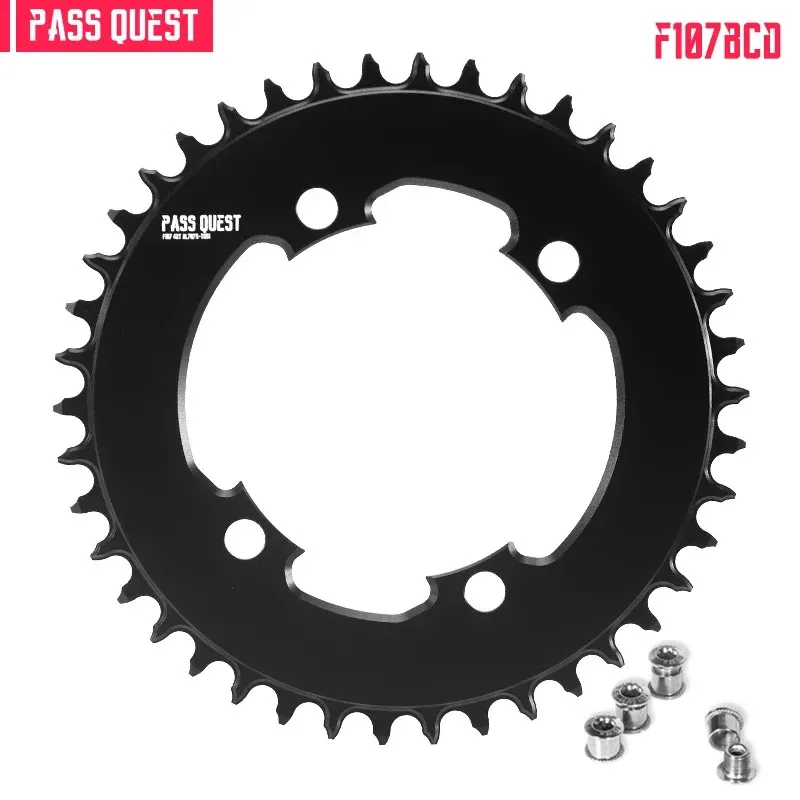 PASS QUEST 107BCD for  Force Crank 9/10/11/12-speed AXS Chain Wheel Narrow wide Chainring 42-58T AERO Crankset Black Monoplate