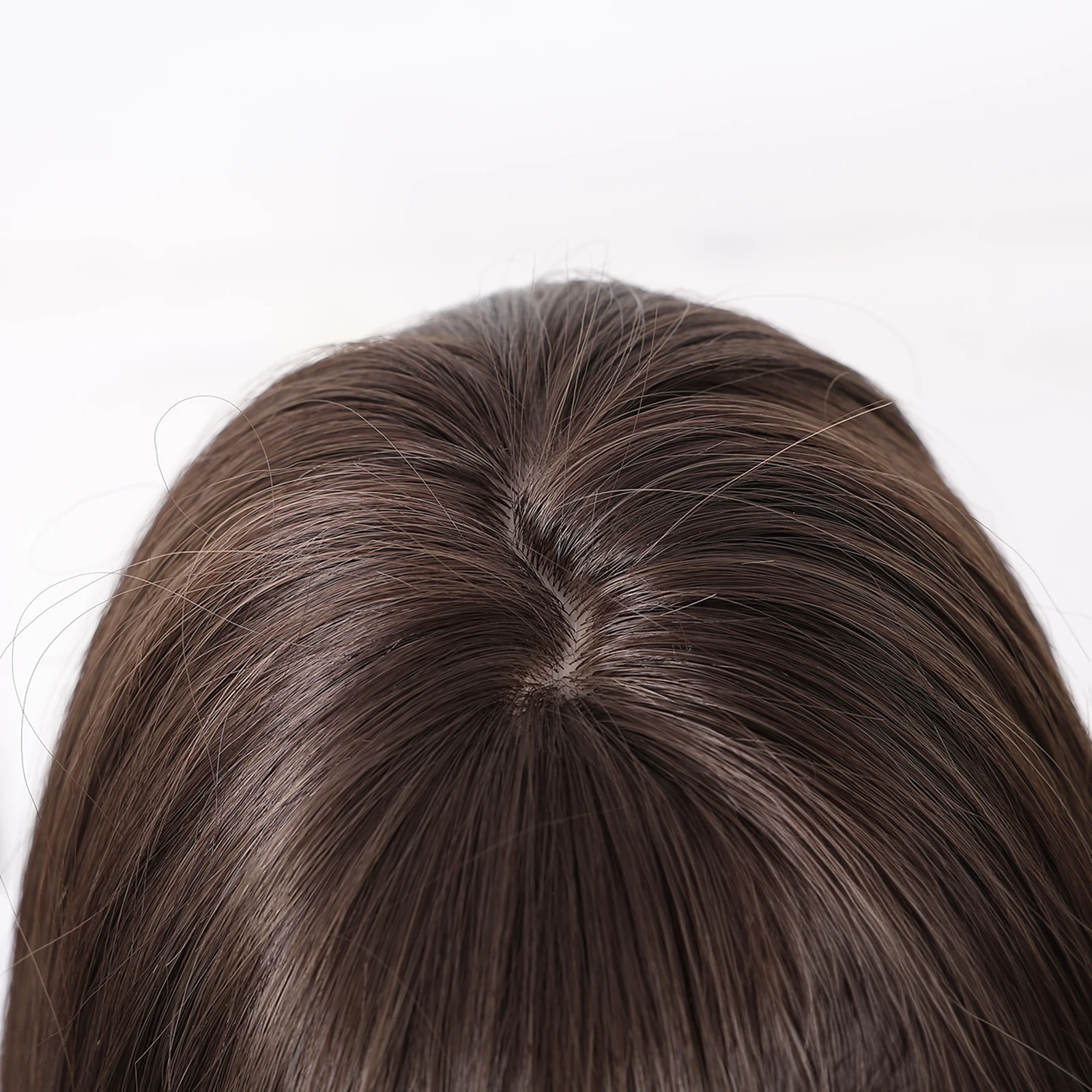 HENRY MARGU Long Straight Brown Synthetic Wig with Bangs Natural Layered Dark Brown Wigs for Women Party Cosplay Use Fake Hair - Image 3