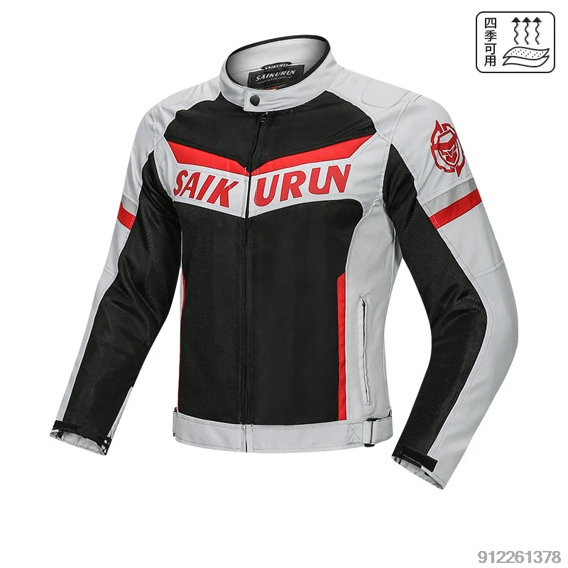 Chaqueta de motocicleta, chaquetas de verano transpirables, chaqueta de carreras resistente al desgaste, certificación CE, ropa de motociclista anticaída reflectante