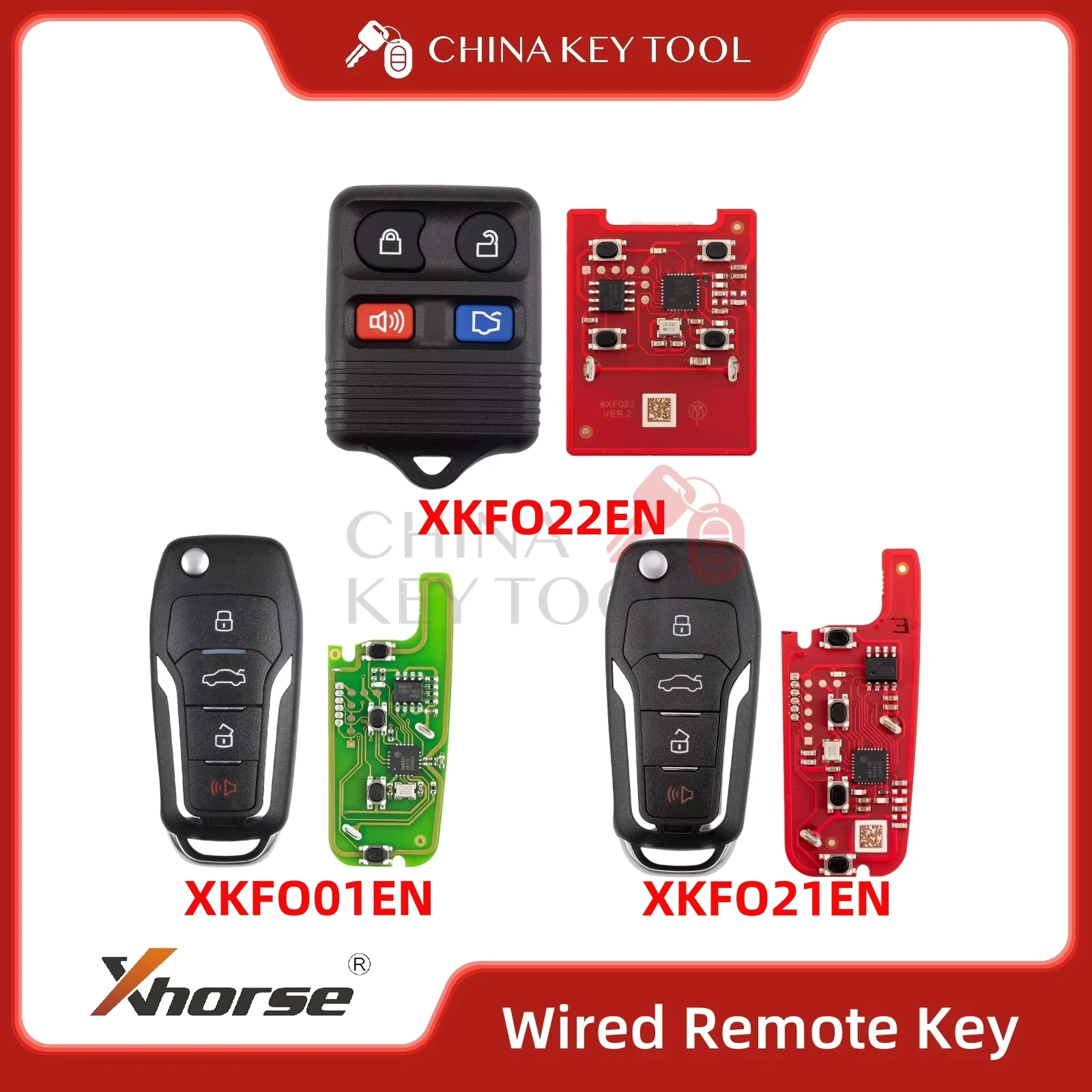 

Проводной дистанционный ключ Xhorse 2-го поколения XKFO21EN XKFO22EN XKFO01EN