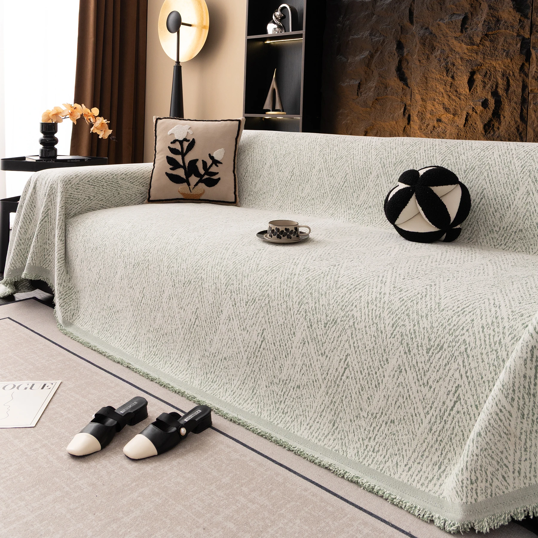 

1pc Geometry Sofa Towel Blanket Thicken Printed Throw Vintage Simple Pattern Sofa Blankets Air Conditioning Nap Sofa Towels