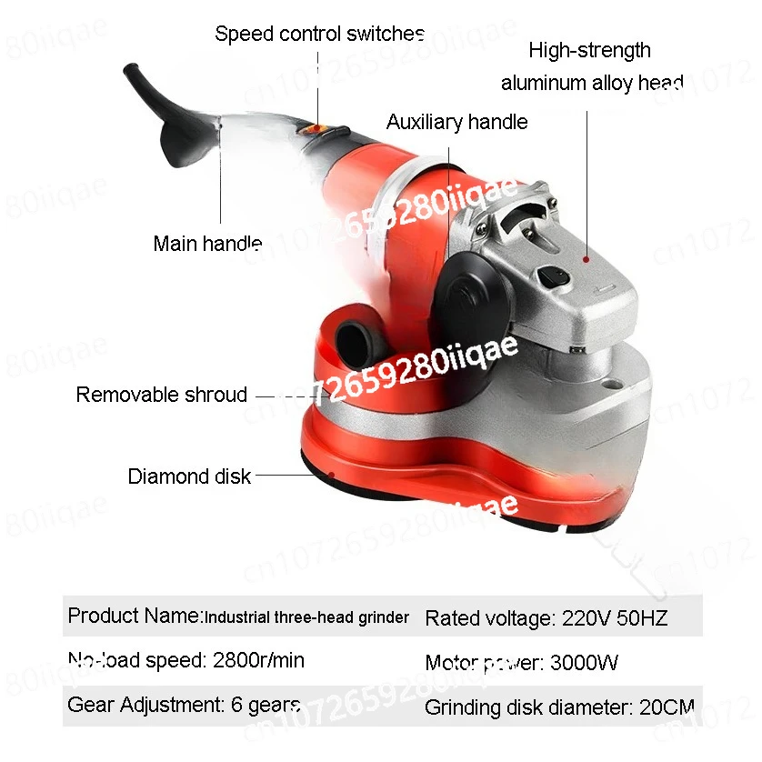 

Milling Machine for Home Improvement Grinding Machine 220V Dust-Free Epoxy Lacquer Floor Polishing Concrete Pavement