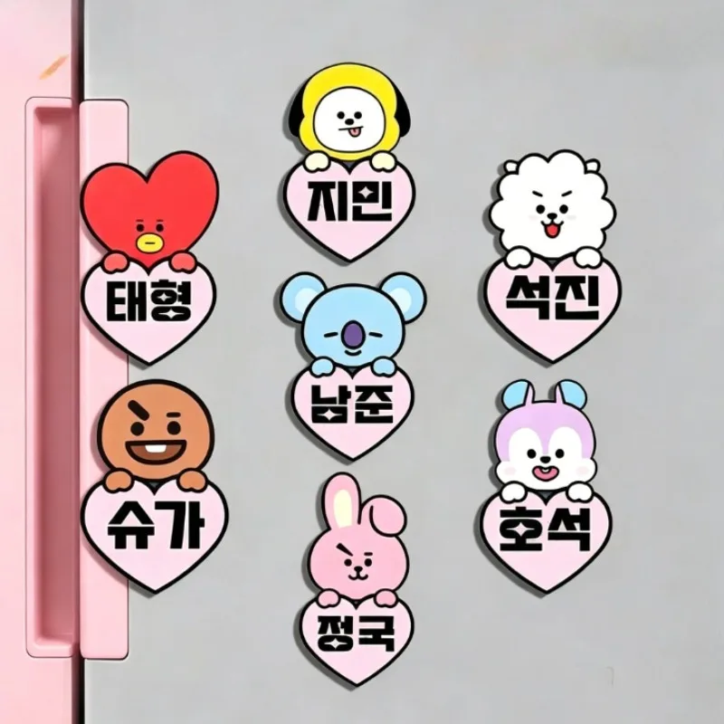 

BT21 new K-pop cartoon static fridge magnet - magnetic and adorable name design decoration item as a gift 2026
