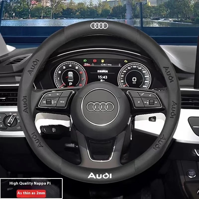 Car AntiSlip Carbon Fiber Leather Steering Wheel Cover For Audi A3 A4 A5 A6 A7 A8 Q1 Q2 Q3 Q5 Q7 Q8 S3 S4 S5 S6 RS3 RS4 RS5 TT