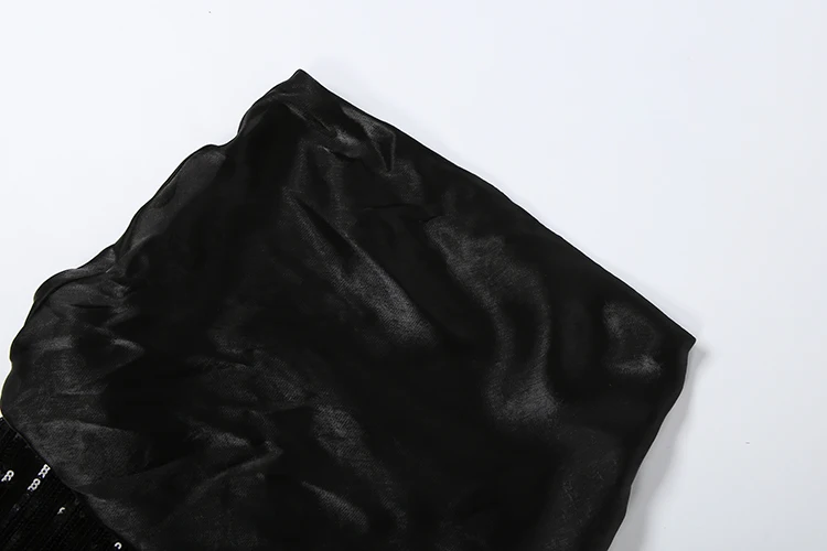 Nibber Modisches Kleid für Damen Sexy Sommer Schulterfreies Pailletten-Kleid Glänzendes Patchwork Mitternachts-Pfirsich Hüftbetonendes Sexy Clubwear Figurbetontes Maxi-Kleid – Detail 13