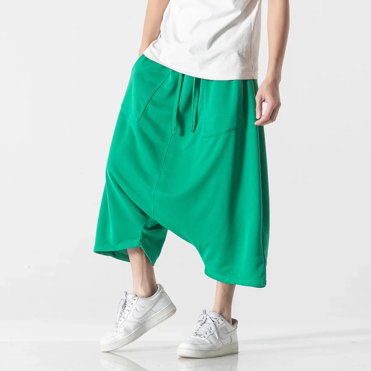New Men Sweatpants Streetwear Summer Vintage Loose Casual Pants Wide Leg Pants Men Elastic Waist Baggy Harajuku Hip Hop Trousers