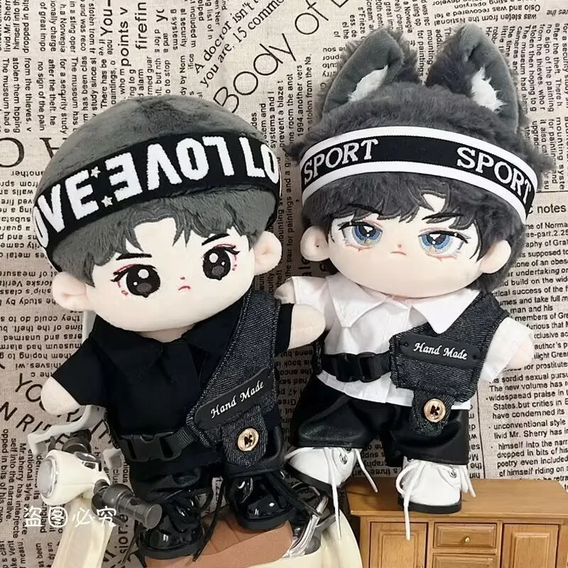 20cm cotton doll 'Cool and stylish shirt, Vest and headband Set' no-attribute humanoid doll costume change
