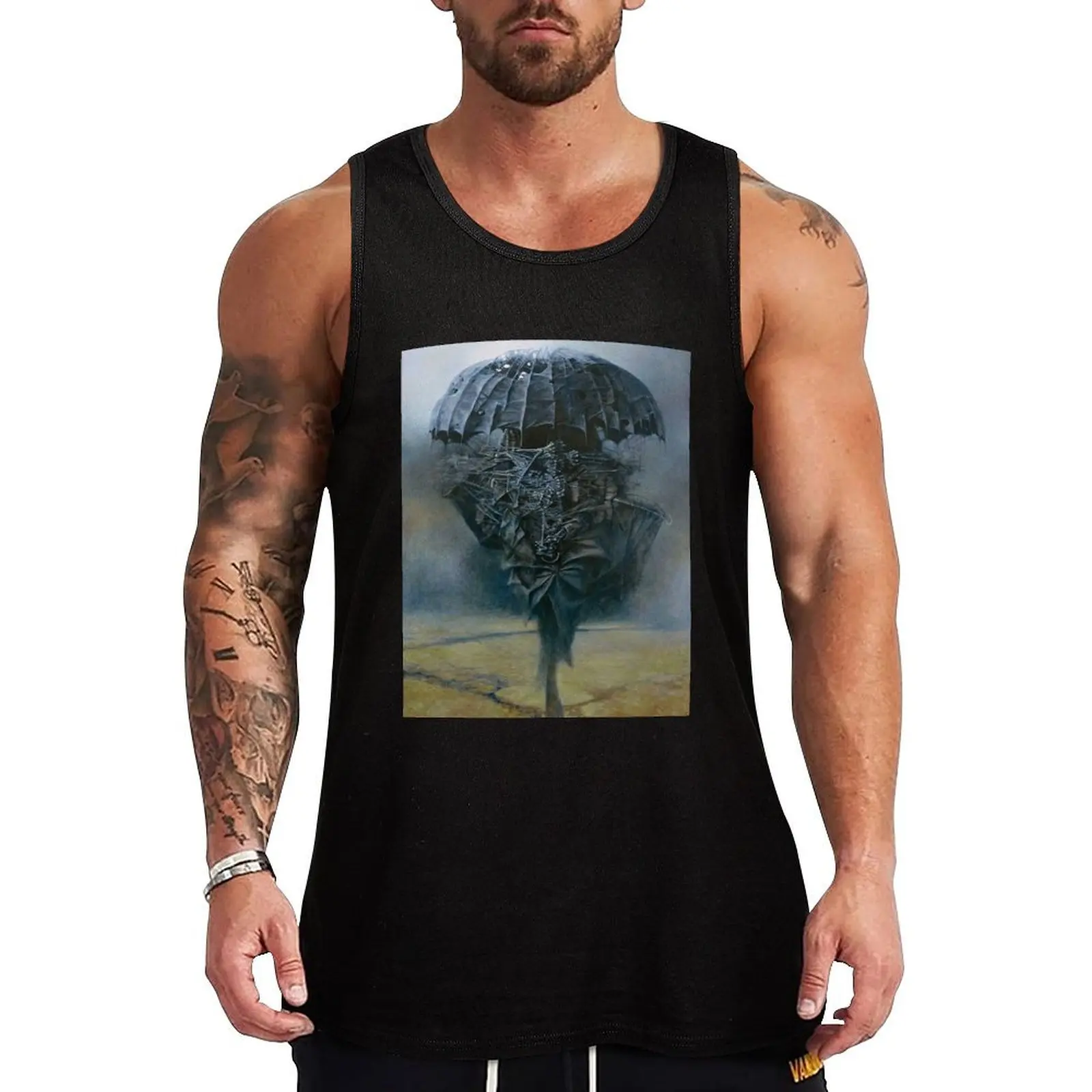 Untitled (Umbrella), by Zdzis?aw Beksiński Tank Top Basic Everyday Tank Top Regular Fit Soft Undershirt
