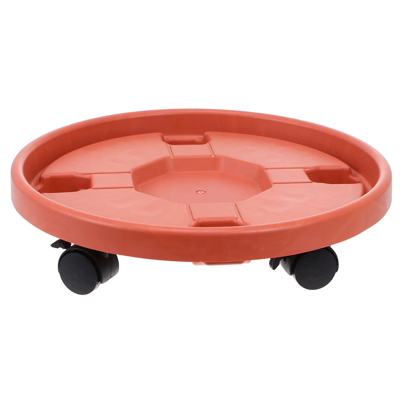 

Thickened Mobile Planter Rack Smooth Wheels Large Flower Pots Durable Plastic Vase Universal Wheel Plant Tray Round Brown