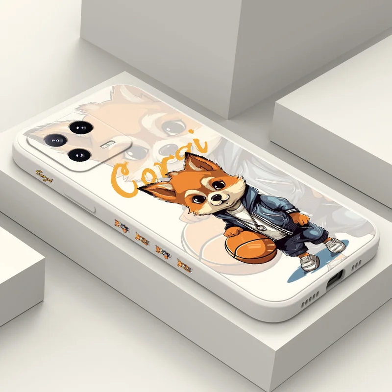 Corgi Basketball Phone Case For Xiaomi Mi 14 13 13T 12 12X 12T 12S 11 11T 10 10T 9 9T Pro Lite Liquid Silicone Cover