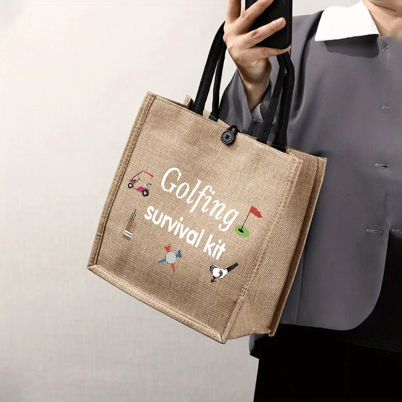 Custom Name White Floral Wreath Print Linen Tote Bag Reusable Shopping Bag Personalized Gift Women Grocery Storage Handbag