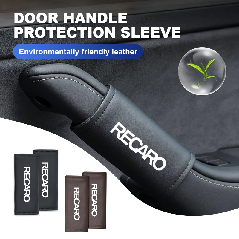 Leather Car Door Handle Protective Sleeve Auto Accessories For Recaro nan