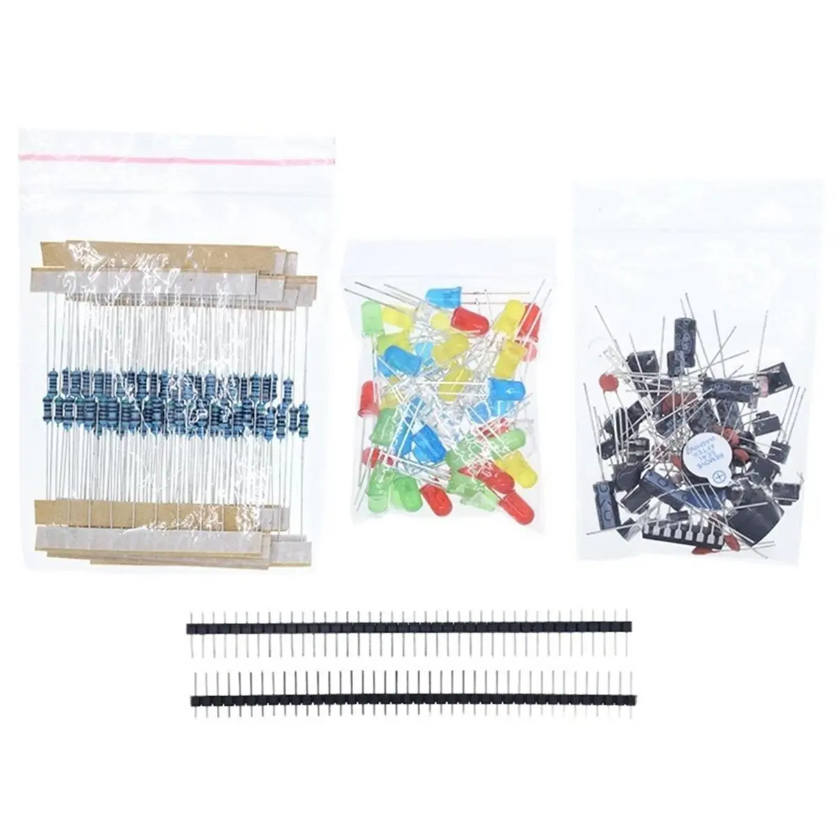 Diy Electronics Components Basic Kit for with LED Buzzer Capacitor Resistor