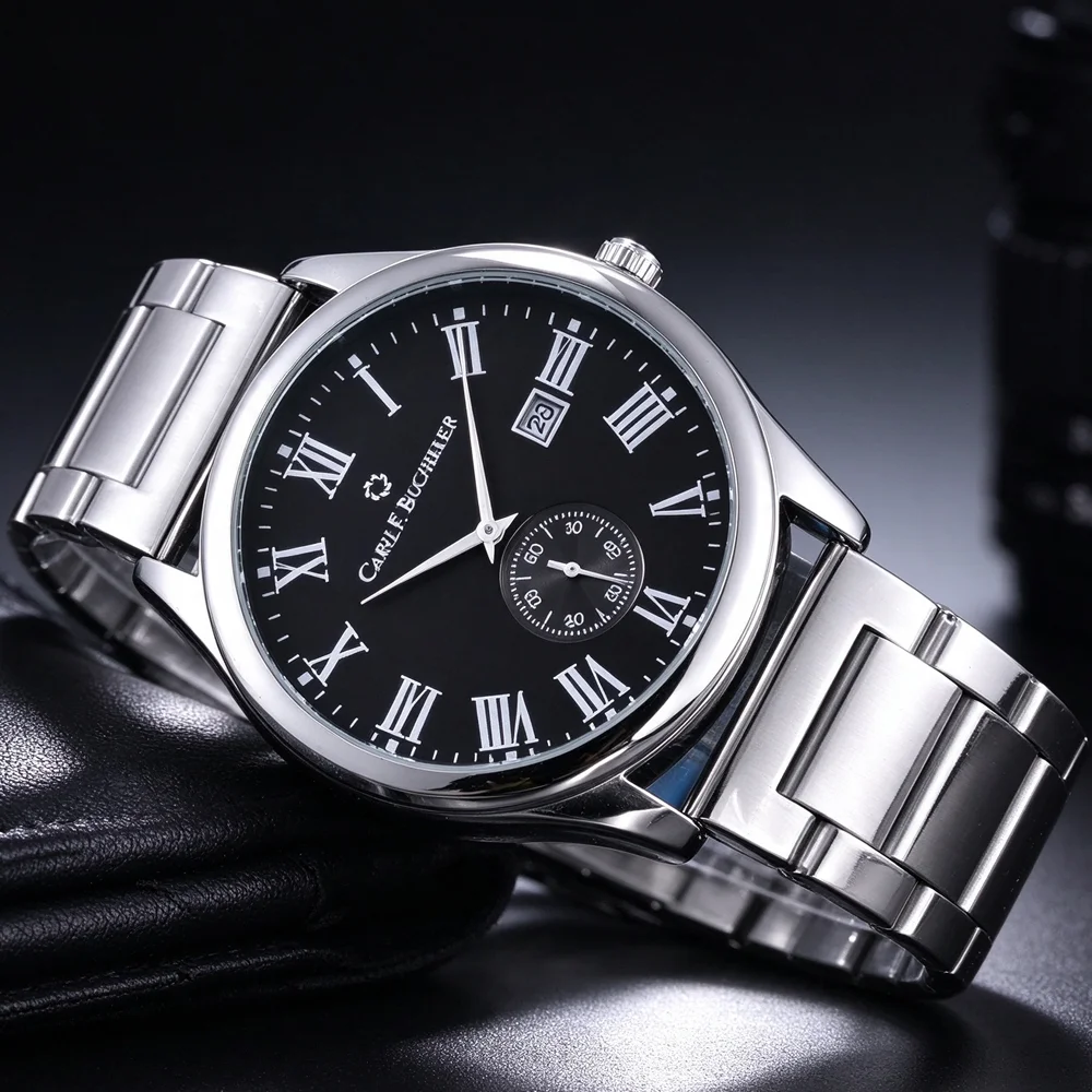 Classic Top Quality AAA Carl F.Bucherer Brand Watches For Mens Luxury Multifunctional Auto Date Quartz Wristwatch AAA Male Clock