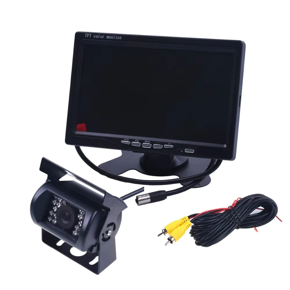 

Intelligent Library DC 12-24V Reverse Assistance System HD RCA Plug 7 Inch Screen For Bus And Truck Parking Rear