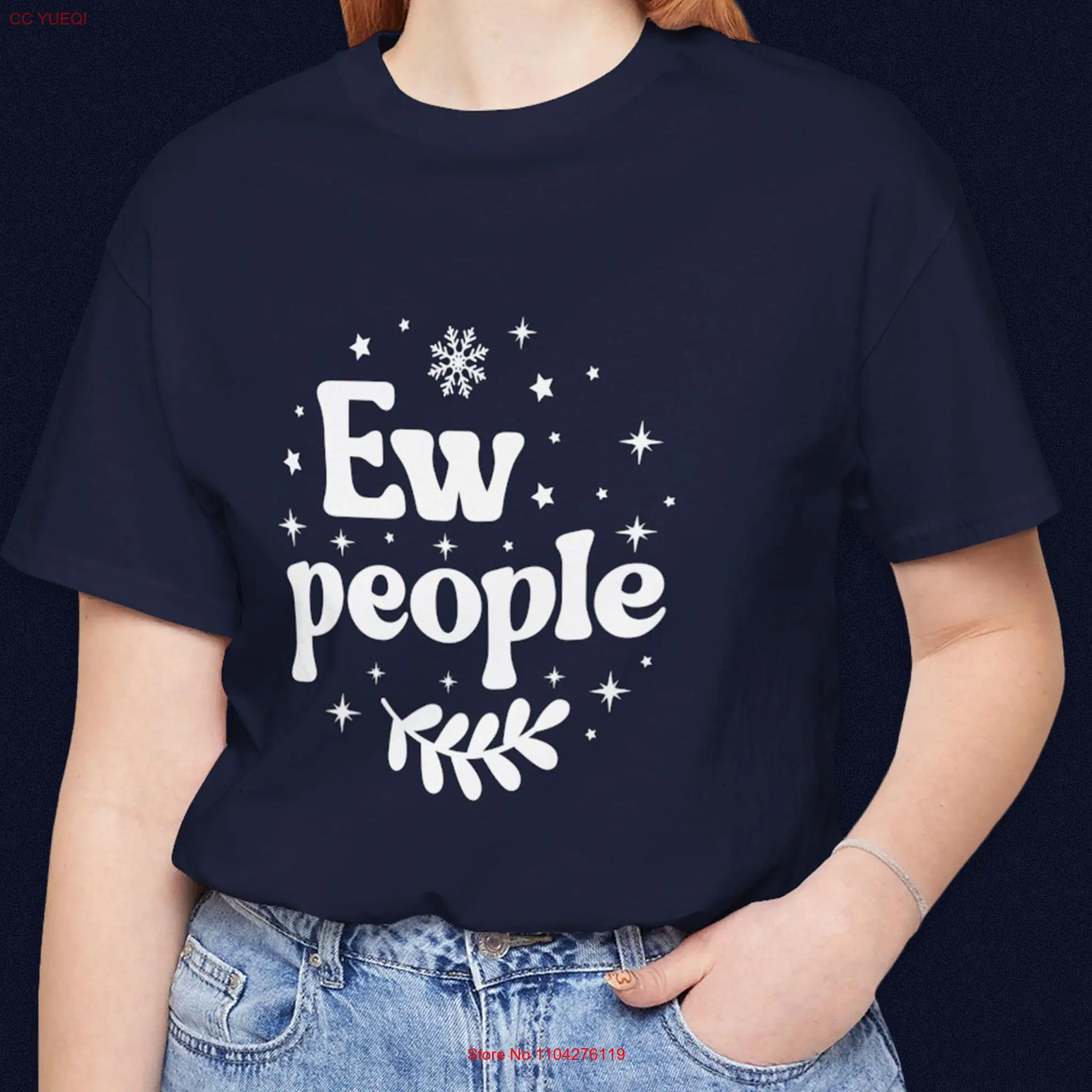 

Футболка Ew People с юмористической цитатой, интроверт, уникальная шутка, уродливая рождественская вечеринка, семейная праздничная праздничная одежда