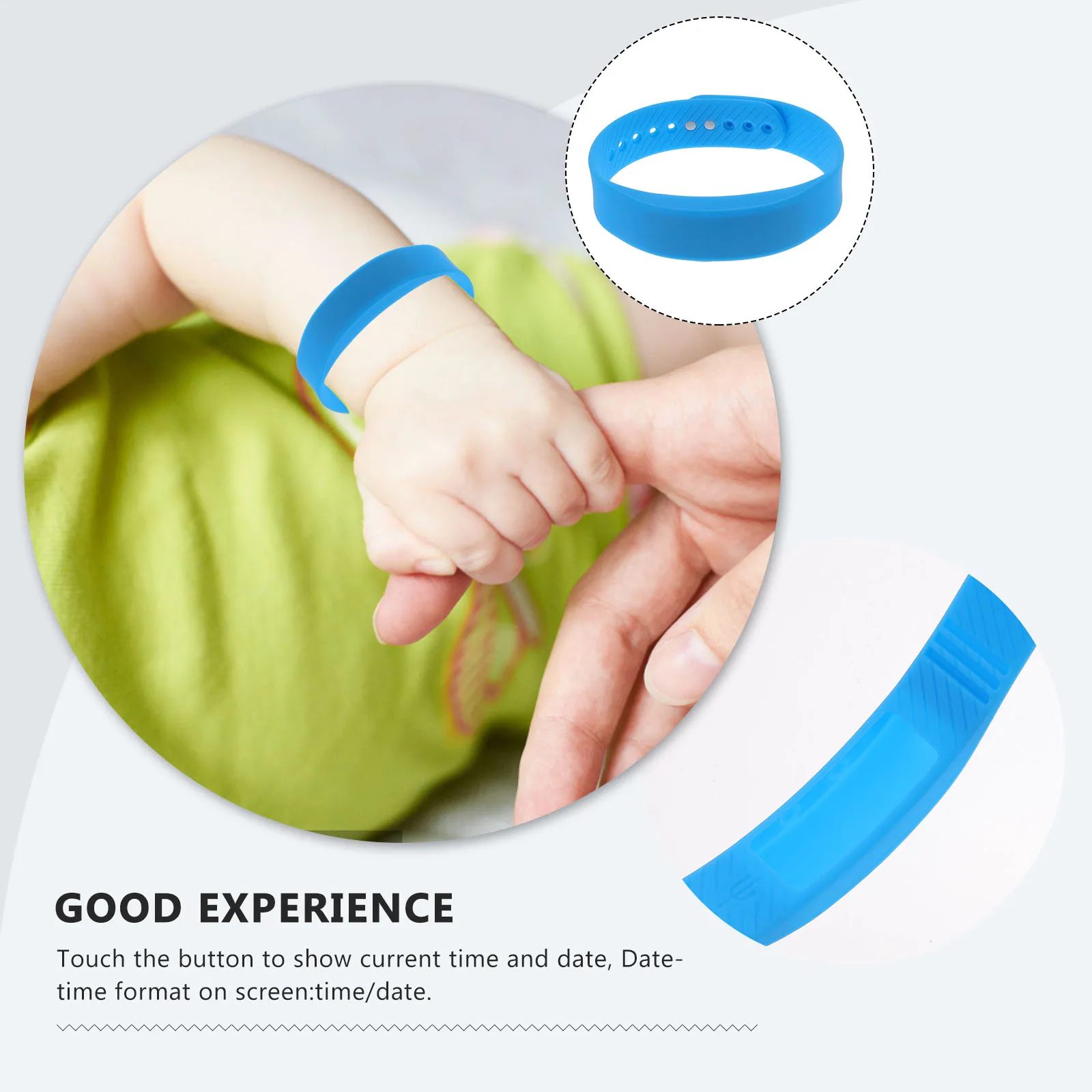 Смарт-браслет, водонепроницаемый фитнес-трекер, светодиодный дисплей, монитор сна, время, дата, длительный срок службы, супер голубой