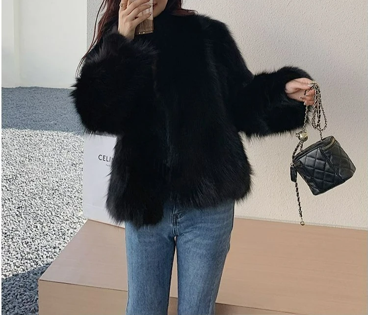 

2025 Winter New Style Youth Slimming Fur Coat Women's Short Jacket Furry Coat