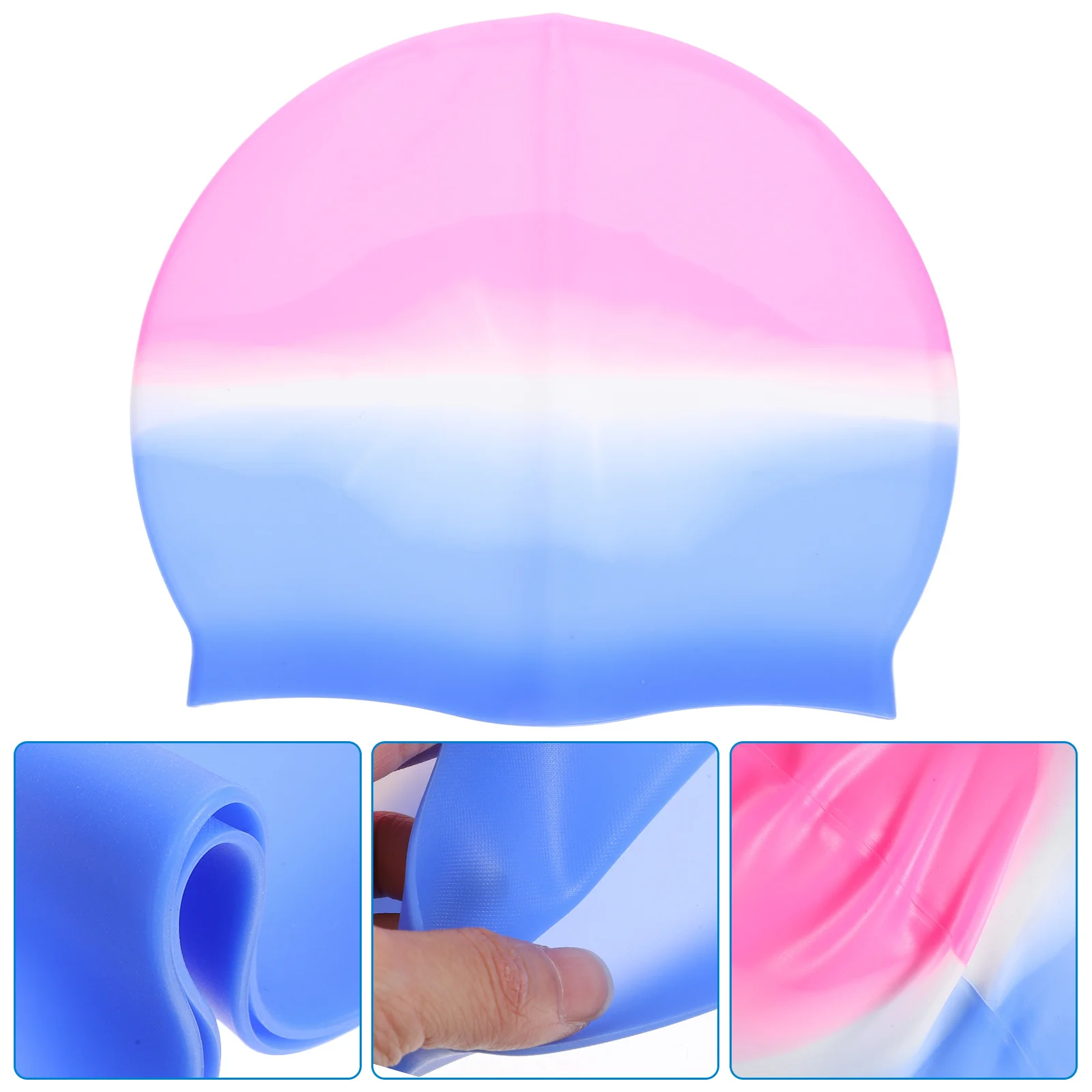 Gorro de natación de silicona, gorro de natación antideslizante, cómodo, cubierta para el cabello para hombres y mujeres, gorro de natación para el cabello, sombreros de piscina