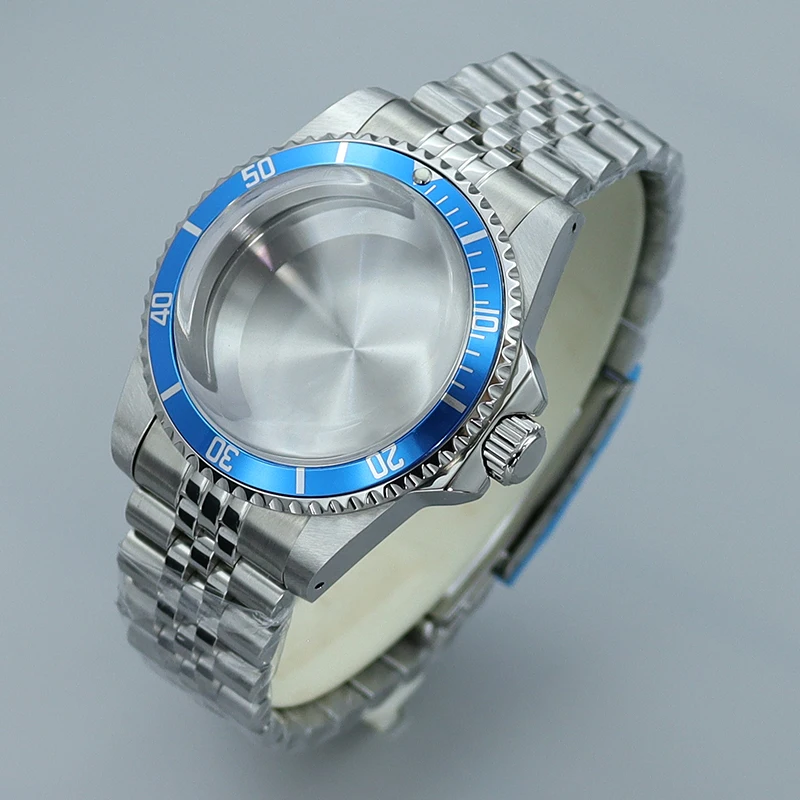NH35 38MM Vintage Watch Case Strap Dome Acrylic Glass For NH35 NH36 NH34 38 Movt Uni-directional Bezel Case For Retro Submariner