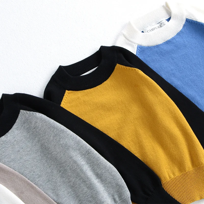 جديد خريف 2025 قمصان داخلية للأطفال ذات ألوان متعددة ملابس تريكو رفيعة للأولاد بلوفر فضفاض للأولاد بعمر 1-8 سنوات #5