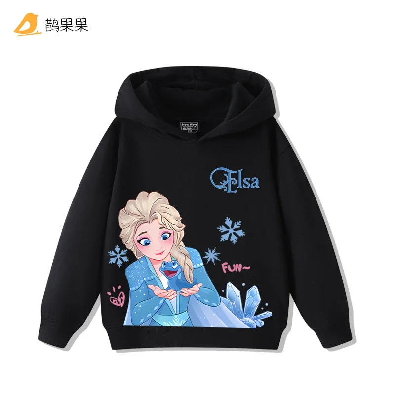 

Disney Frozen Elsa Princess Print Children's Sweater Autumn New Girls Casual Fashion Hooded Pullover