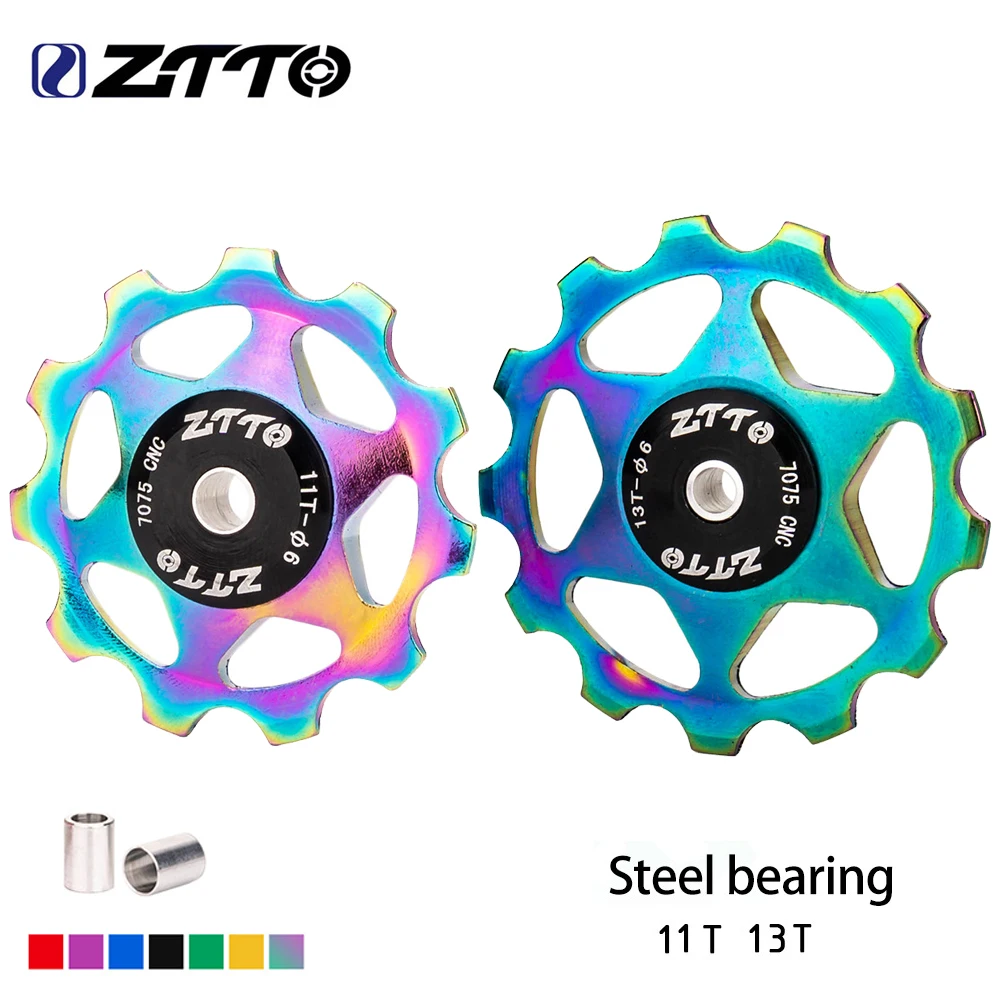 AliExpress ZTTO 11T 13T MTB Bicycle Rear Derailleur Jockey Wheel Steel Bearing Pulley AL7075 CNC Road Bike Guide Roller Idler 4mm 5mm 6mm